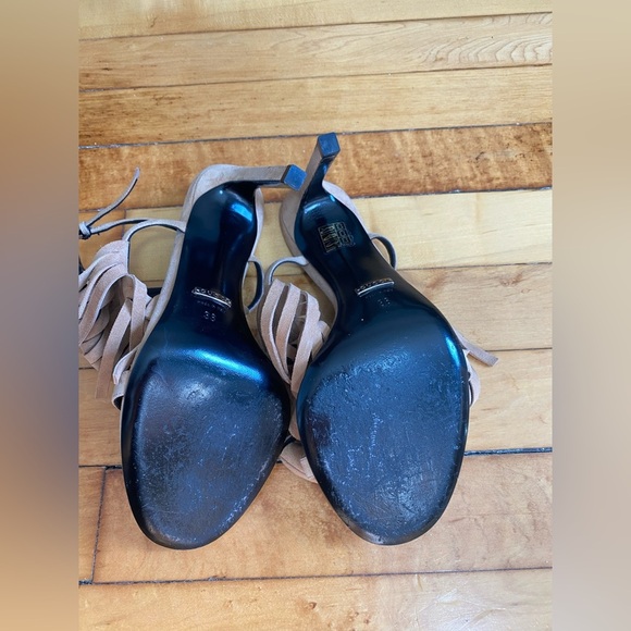 Gucci Becky Tan Hi Camelia Western Fringe Suede High Heels Brown - Picture 7 of 8